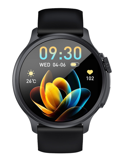 Nowy Smartwatch GlacierX Aura Black GX-AC60 + Pasek do smartwatcha GlacierX Grip Strap Nylon Black 22mm