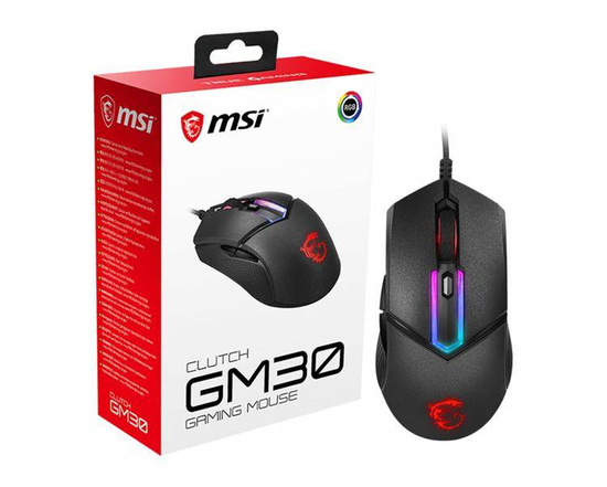 Mysz MSI Clutch GM30 (optyczna; 6200 DPI; kolor czarny)