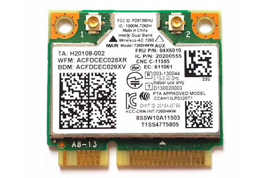 Karta WiFi WLAN Intel 04X6010 7260HMW MiniPCI-E