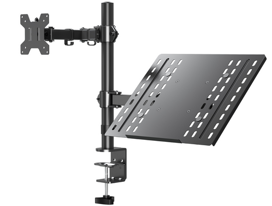 Nowy Uchwyt Biurkowy Triadyn DuoMount na Monitor i Laptopa Ergonomiczny Regulowany Obrotowy TRD-BLK-2ST-13"-32"