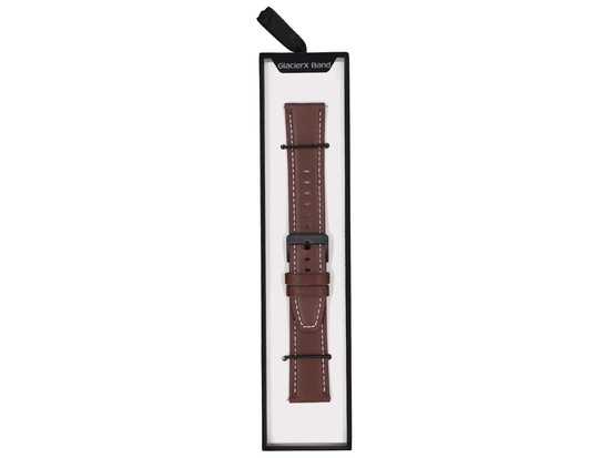 Nowy pasek do smartwatcha GlacierX Classic Leather Brown Brązowy 22mm