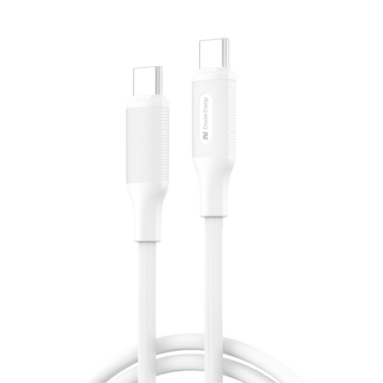 Nowy kabel Encore Energy 2x USB-C przewód PD do ładowania i transferu danych 100cm biały 60W MD-60CC1W