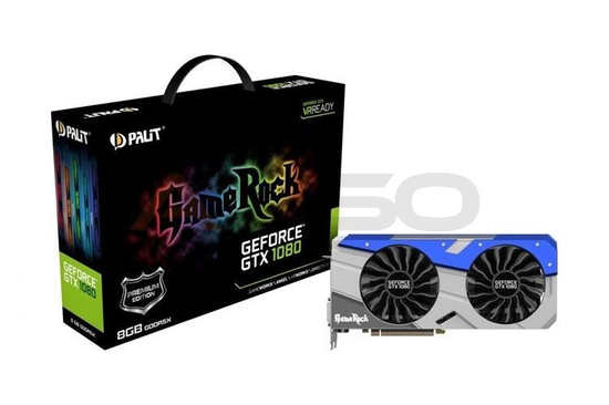 Karta VGA Palit GTX1080 OC GameRock Premium 8GB GDDR5X 256bit DVI+HDMI+3DP PCIe3.0 - towar poserwisowy