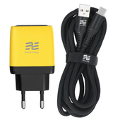 Nowa ładowarka sieciowa Encore Energy GaN QC PD USB-A 18W USB-C 45W MD-4583RD + kabel USB-A USB-C 2m