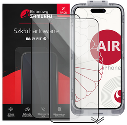 Nowe Szkło Hartowane Ekranowy Samuraj do Apple iPhone Air z ramką Easy Fit | 2-Pack
