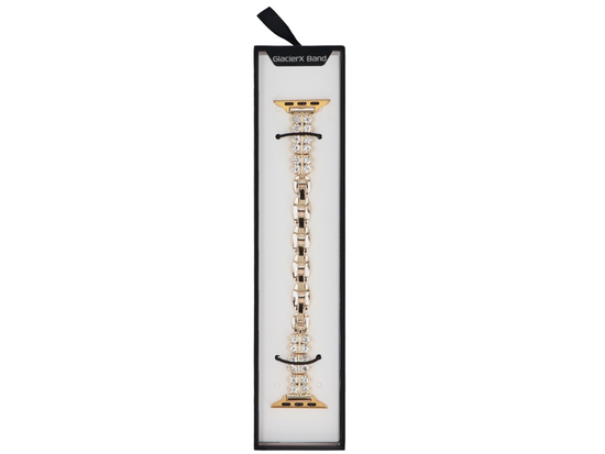 Nowa bransoleta do smartwatcha GlacierX Zirconia Clover Chain Bracelet Gold do Apple Watch 38/40/41mm Złota
