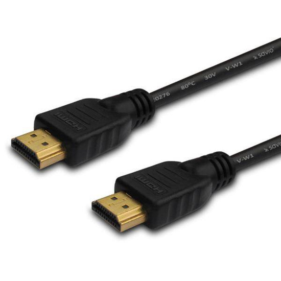 Kabel HDMI v1.4 Savio CL-37 1m, czarny, złote końcówki 10 sztuk