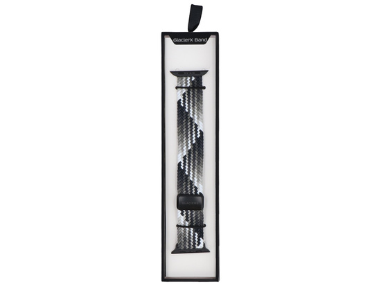 Nowy pasek GlacierX Braided Magnetic Buckle Ebony Mosaic do Apple Watch 42/44/45/49mm Czarno-biały ombre