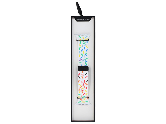 Nowy pasek GlacierX Silicone Magnetic Buckle White Confetti do Apple Watch 42/44/45/49mm Wielokolorowy