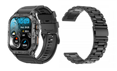 Nowy Smartwatch GlacierX Lhotse Black + Bransoleta stalowa