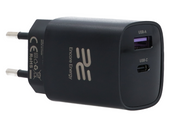 Nowa ładowarka sieciowa Encore Energy GaN QC 4 PD 3.0 USB-A USB-C 30W GaN-3083R z wyświetlaczem + kabel USB-A USB-C 2m