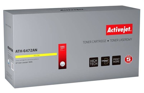 Toner Activejet ATH-6472AN (zamiennik HP 502A Q6472A, Canon CRG-717Y; Premium; 4000 stron; żółty)