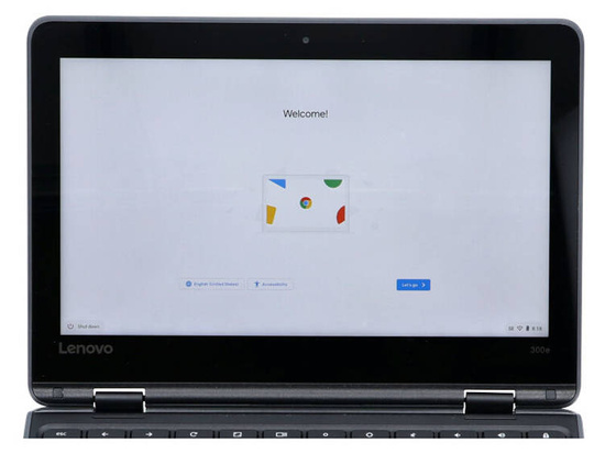 Dotykowy Lenovo Chromebook 300E 2w1 Czarny MediaTek MT8173 4GB 32GB Flash 1366x768 Klasa A- Chrome OS +Torba + Mysz