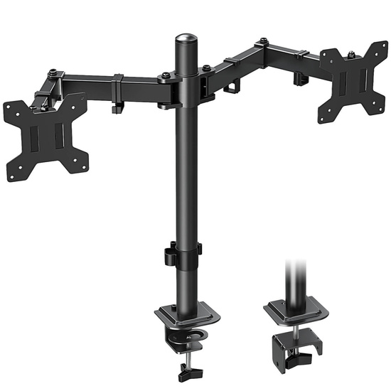 Nowy Uchwyt Biurkowy Triadyn DuoClamp na Dwa Monitory Telewizory 17-32" Ergonomiczny Regulowany Obrotowy TRD-BLK-2ST-17"-32"