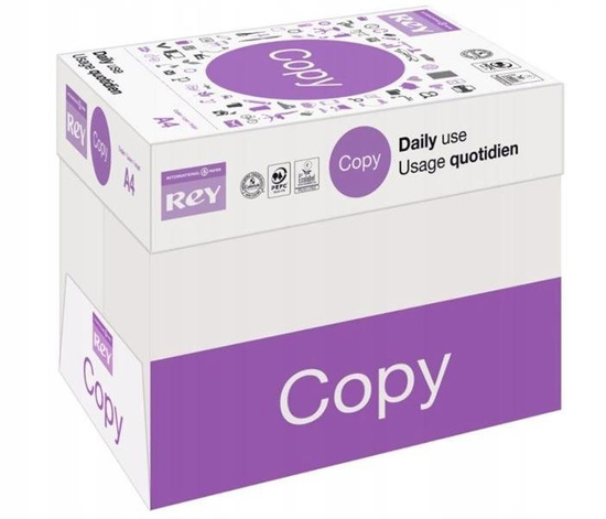 Papier biurowy Rey Copy A4, karton 5x ryza (2500 arkuszy) 80g