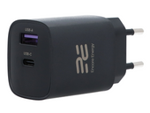 Nowa ładowarka sieciowa Encore Energy GaN QC 4.0 PD 3.0 USB-A USB-C 45W GaN-4583R + kabel USB-A USB-C 2m