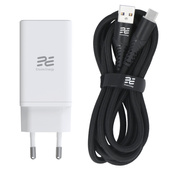 Nowa ładowarka sieciowa GaN 65W USB-A + 2x USB-C QC PPS PD Encore Energy MD-6590R + kabel USB-A USB-C 2m