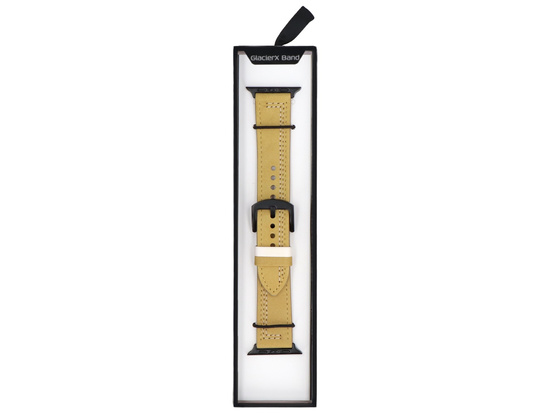 Nowy pasek do smartwatcha GlacierX Leather Seam Avocado Green dedykowany do Apple Watch 42/44/45/49mm
