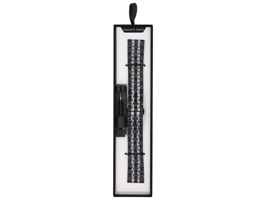 Nowa bransoleta do smartwatcha GlacierX Modern Bicolor Silver & Black Srebrny + czarny 22mm
