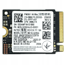 Dysk Samsung PM991 SSD 256GB NVMe M.2 2230 PCIe