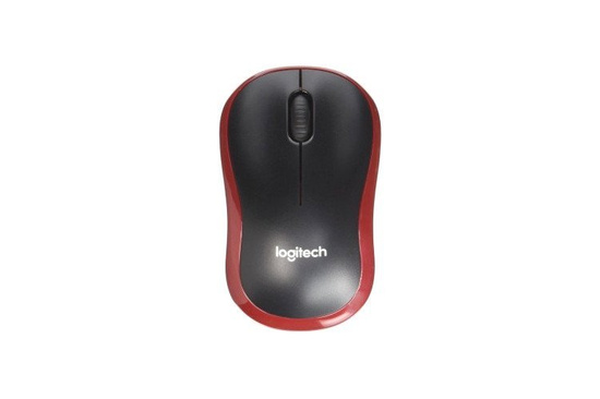 Nowa Mysz Logitech M185 Bezprzewodowa Czarno-Czerwona NANO USB