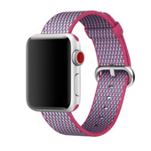 Oryginalny Pasek Apple Watch Woven Nylon Berry Check 42mm w zaplombowanym opakowaniu