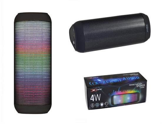 Głośnik bezprzewodowy Bluetooth X-ZERO X-S1836BK 4W, kolorowe podświetlenie