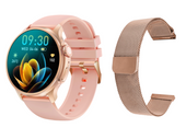 Nowy Smartwatch GlacierX Aura Rose Gold + Bransoleta mesh GX-AR60 BM