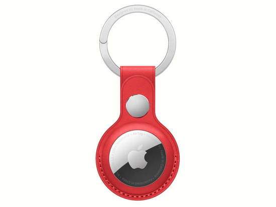 Brelok skórzany do Apple AirTag Leather Key Ring Red