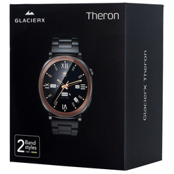 Nowy Smartwatch GlacierX Theron Black + Pasek GX-T248