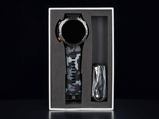 Nowy Smartwatch GlacierX Tactical Black Camo GX-TC59 + Folia ochronna