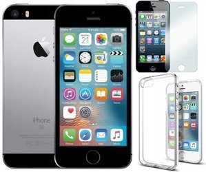 APPLE iPhone SE A1723 2GB 128GB A1723 LTE Retina Space Gray Klasa A- iOS + szkło hartowane 9H + silikonowe etui 
