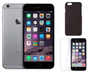 Apple iPhone 6 A1586 4,7" A8 1GB 64GB LTE Touch ID Klasa A- Space Gray + Szkło hartowane 9H + Etui La Vie 