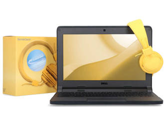 Dell Chromebook 3120  Celeron N2840 4GB 16GB 1366x768 Klasa A QWERTY PL Chrome OS + Słuchawki Silvercrest SKH ŻÓŁTE