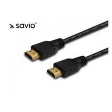 Kabel HDMI Savio CL-06 3m, czarny, złote końcówki, v1.4 high