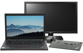 Lenovo ThinkPad X270 i5-6300U 8GB 240SSD 1366x768 Klasa A Windows 10 Home + Stacja dokująca + Monitor + Okablowanie