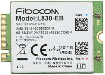 Modem WWAN Fibocom L830-EB 01AX761 do Lenovo X280 T480 T490 T590 P53s X390 L490 L590 P43s T480s X390
