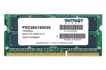 Nowa Pamięć RAM Patriot 8GB DDR3 1600MHz PC3-12800 SODIMM BOX CL11