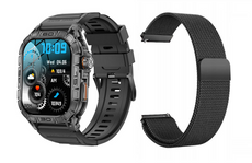 Nowy Smartwatch GlacierX Lhotse Black + Pasek mediolański