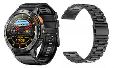 Nowy Smartwatch GlacierX Lunar Black + Pasek metalowy