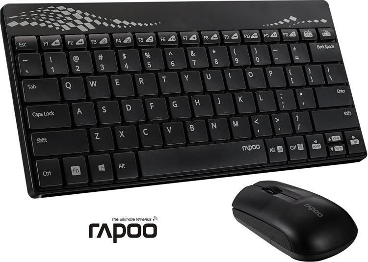 Zestaw bezprzewodowy klawiatura mysz rapoo 2 4g 8000 czarny amso