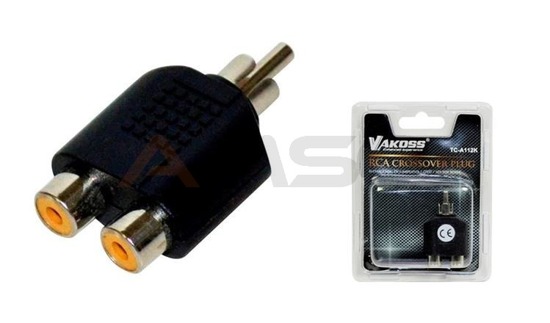 Adapter audio (CINCH) VAKOSS TC-A112K RCA M -> 2x RCA F czarny