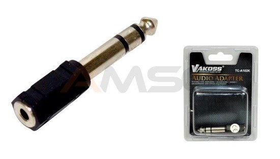 Adapter audio VAKOSS jack 6,3mm -> minijack 3,5mm TC-A102K czarny