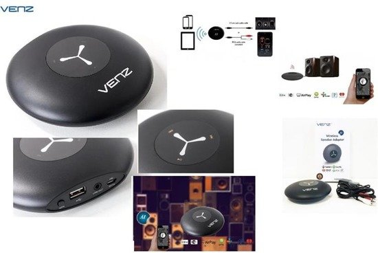 Adapter bezprzewodowy Bluetooth Venz Wi-Fi MultiRoom do głośników