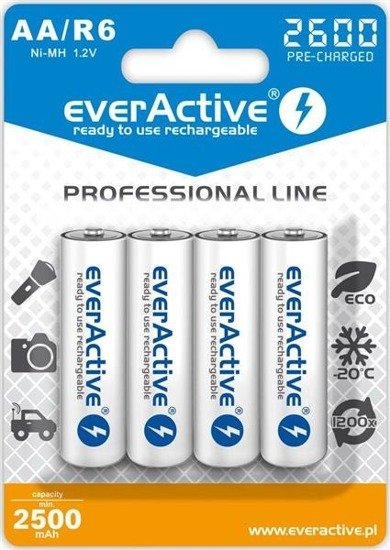 Akumulatorki AA/R6 everActive Professional Line 2600 mAh 4 sztuki
