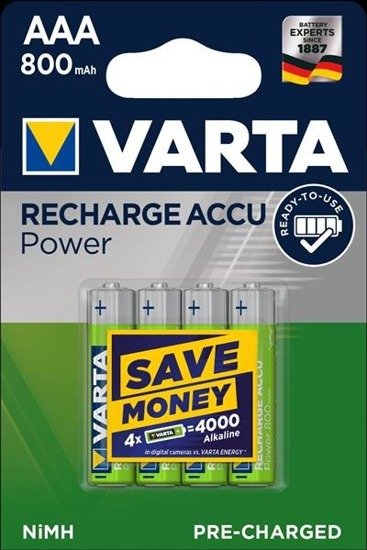 Akumulatorki VARTA Longlife Accu 800mAh HR03/AAA 4szt