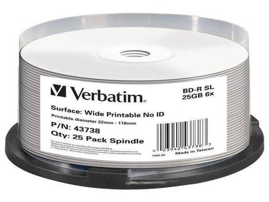 BD-R Verbatim 25GB X6 DL+ printable NO ID (Cake 25)
