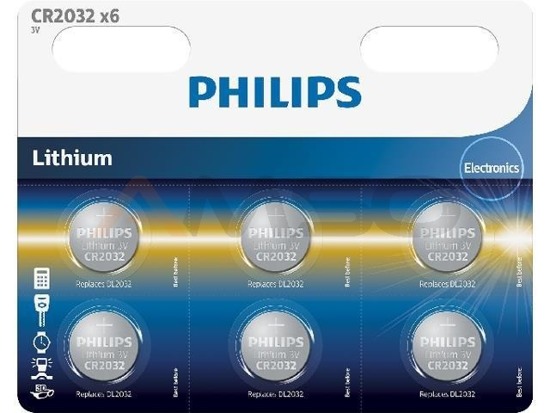 Bateria Philips CR2032P6 litowa 3V (6szt blister)