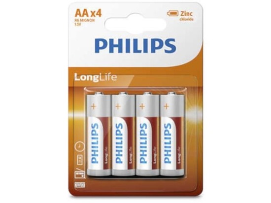 Bateria Philips R6 AA LongLife (cynkowo-chlorkowa) (4szt blister)