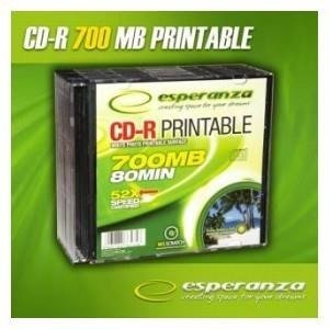 CD-R Esperanza 56x 700MB (Slim 10) Printable FULLFACELE